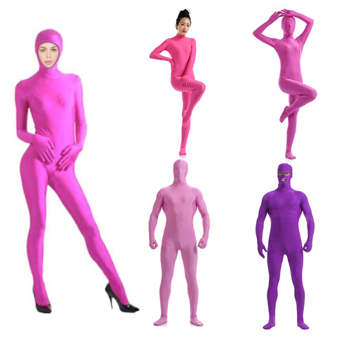 Costume de Catsuit Zentai pour hommes, rose Joji, personnalisé, Halloween, fermeture éclair à l'entrejambe, yeux ouverts, bouche ► Photo 1/6