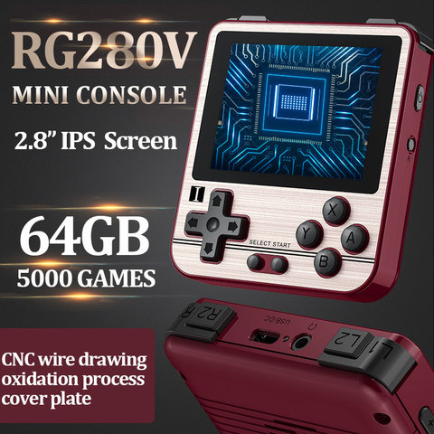 ANBERNIC – Mini Console de jeux rétro Portable RG280V, 16 go/64G-5000 jeux, écran IPS de 2.8 pouces, cadeau pour enfants, 280V ► Photo 1/6