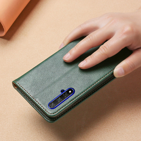 Coque de téléphone en cuir à rabat magnétique, étui de protection pour Huawei Nova 5T Honor 20 ► Photo 1/6