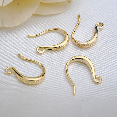 20 pièces 10x15mm Petite Boucle D'oreille Crochet Fermoir Pour bijoux à bricoler soi-même Faisant Fleur Sculpté Earwire Or argent couleur bronze Antique ► Photo 1/6