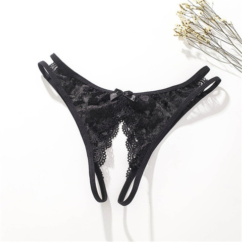 Slips Femmes Dentelle Lingerie Sous-vêtements Ouvert Érotique Sans