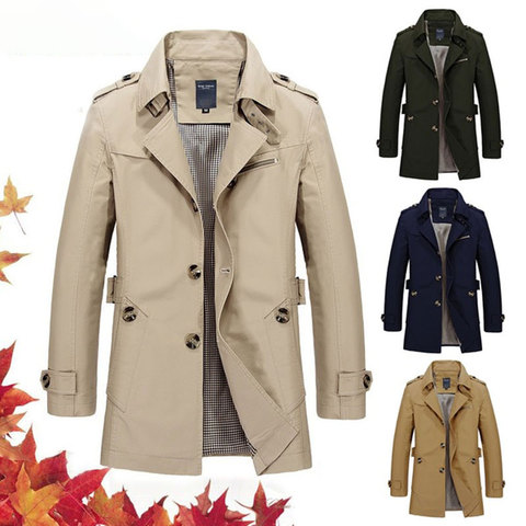 Veste longue pour homme, Trench Coat, coupe-vent, style homme, printemps, automne 2022 décontracté ► Photo 1/6