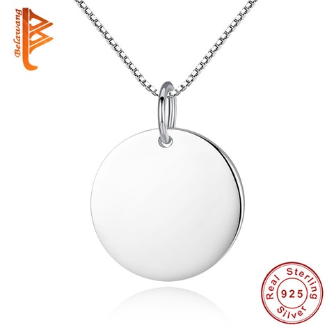 BELAWANG – collier pendentif personnalisé en argent Sterling 925, pour femmes, amoureux, bijoux avec nom et lettre gravée gratuitement ► Photo 1/6