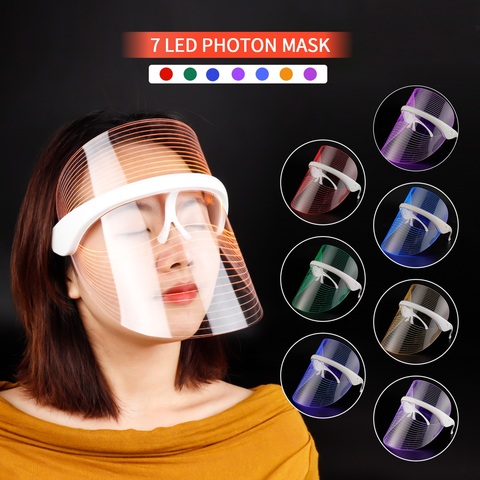 7 couleurs thérapie par la lumière LED masque facial Instrument Photon Anti-âge Anti-acné élimination des rides peau serrer beauté SPA traitement ► Photo 1/6