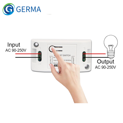 GERMA 433MHz ca 110V 220V 1 CH RF relais récepteur Module universel sans fil télécommande commutateur pour lumière LED lampes ventilateurs bricolage ► Photo 1/6