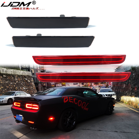 IJDM Feu De Position Latéral Pour 2015-up Dodge Challenger LED Feux De Position Latéraux et Réflecteur de Pare-chocs Lumières Queue/Frein ou feu de Brouillard Arrière ► Photo 1/6