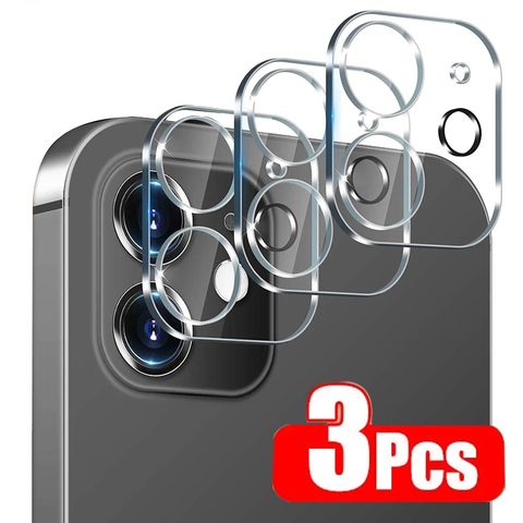 3 pièces Film protecteur d'appareil photo pour iphone 12 Pro Max lentille verre de protection sur iphone 12 Mini 11 Pro Max verre ► Photo 1/6