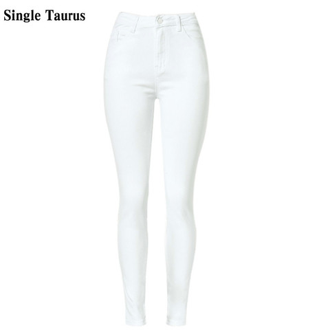 Jean Sexy taille haute pour femmes, jean élastique blanc, Pantalon pour femmes ► Photo 1/6