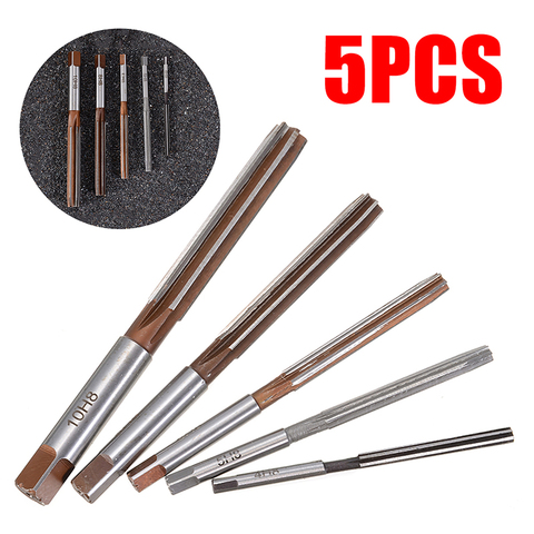 Alésoir à tige droite à serrage H8, ensemble de 6 cannelures 4mm/5mm/6mm/8mm/10mm pour outils métalliques, 5 pièces ► Photo 1/6