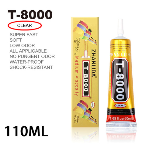 50ml polyvalent T-8000 adhésif industriel bijoux artisanat strass et Gel à ongles T8000 bricolage cadre de téléphone fixe écran colle de verre ► Photo 1/6