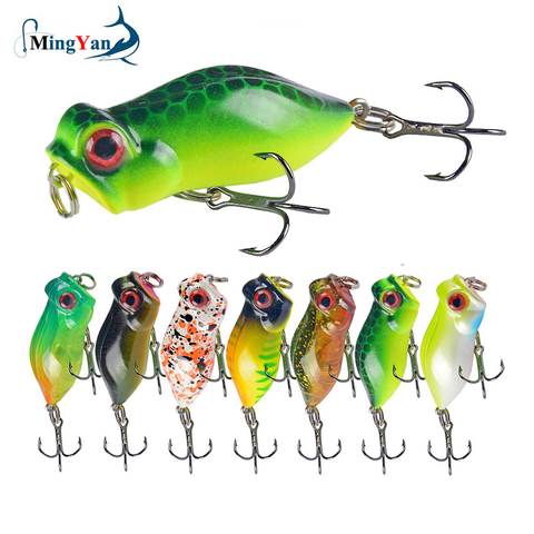 Leurre rigide de type grenouille Popper, appât artificiel idéal pour la pêche en surface ou au bar, Crankbait, 40mm, 3.2g, 1 unité ► Photo 1/6