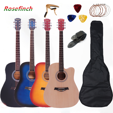 Guitare Folk acoustique 41 pouces guitare en tilleul avec sac Pick Capo cordes guitare en bois pour débutants AGT123A ► Photo 1/6