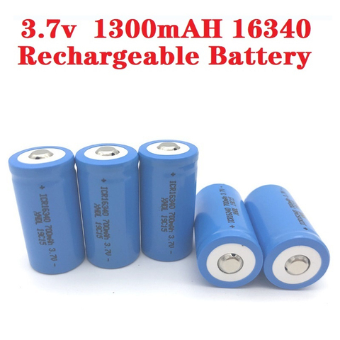 20 pièces 1300mAh Rechargeable 3.7V Li-ion 16340 Batteries CR123A batterie lampe de poche LED voyage chargeur mural pour 16340 CR123A ► Photo 1/6
