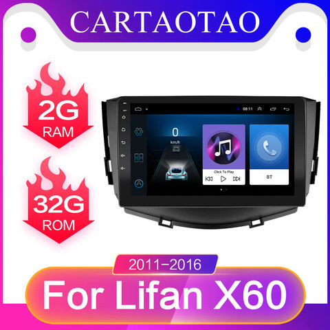 Autoradio Android 10, navigation gps, lecteur multimédia, vidéo, 2 din, pour voiture Lifan X60 (2011, 2012, 2013, 2014, 2016, 2022) ► Photo 1/6