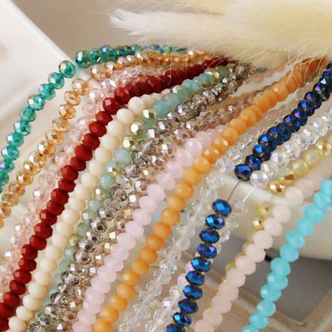 BEAUCHAMP 4*3mm cristal tchèque perles Rondelle à facettes AB couleur bijoux à bricoler soi-même résultats entretoise boucles d'oreilles Bracelet collier accessoires ► Photo 1/6