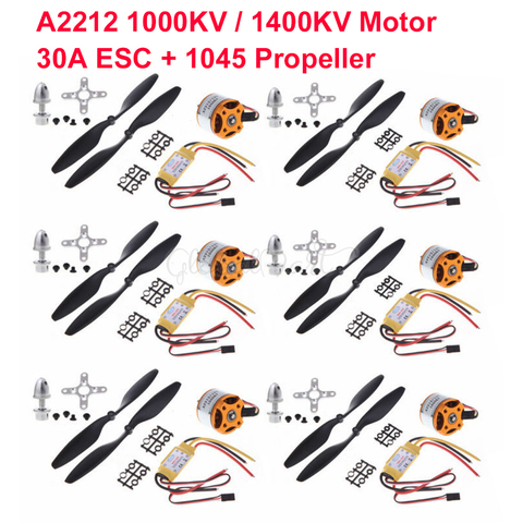 Moteur sans balais XXD A2212 2212 1000KV/1400kv + 30a ESC sans balais + 1045 hélice pour F450 F550 s5 RC quadrirotor ► Photo 1/6