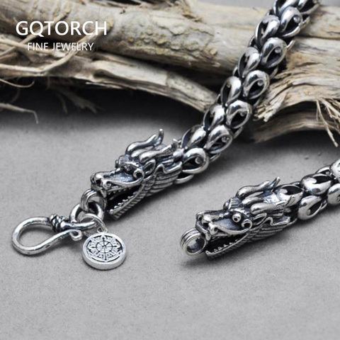 925 argent Sterling Dragon écailles colliers chandail chaîne pour hommes Original fait à la main Vintage Thai argent hommes accessoires 2017 ► Photo 1/5