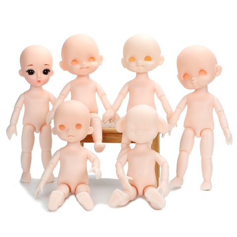Poupée BJD 16CM 13 poupées Blyth articulées mobiles avec sourire visage de cochon nu femmes nues corps sans visage sans cheveux pour maquiller les poupées ► Photo 1/6