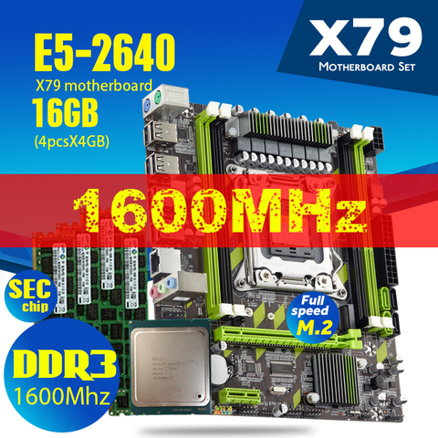 Xeon E5 2640 CPU E5-2640 X79-G X79 Ensemble Carte Mère Avec LGA2011 Combos 4 pièces * 4 GO = 16 GO De Mémoire DDR3 RAM PC3 12800R 1600Mhz ► Photo 1/6