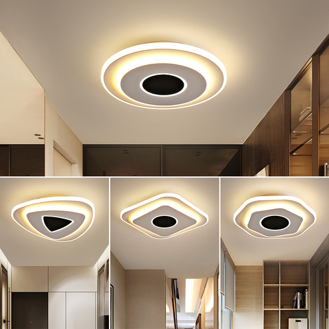 Lampe de plafond moderne à LEDs lustre noir et blanc Led plafonnier pour salon lumières couloir balcon luminaires ► Photo 1/6