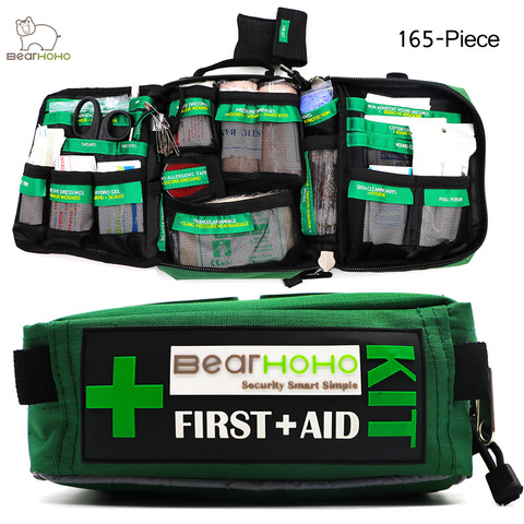 Trousse de premiers soins sac 165 pièce 3 Section pratique léger secours médical d'urgence extérieur voiture bagages école randonnée Kit de survie ► Photo 1/6