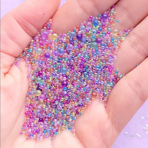 Mélange de perles à bulles d'eau colorées, résine UV, Kawaii, perles assorties, gouttelette d'eau, Micro perle, fournitures d'art ► Photo 1/6