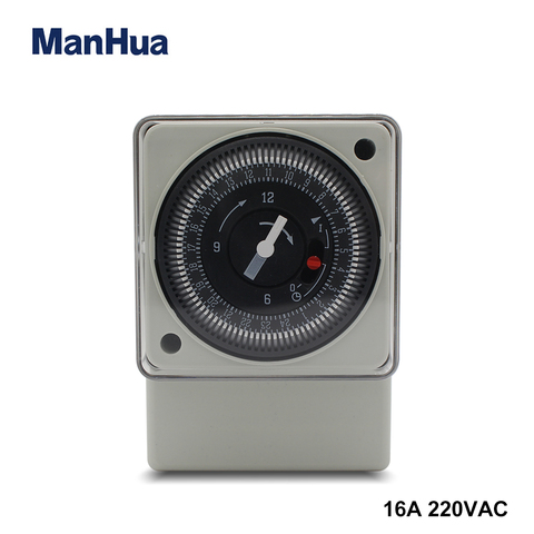 ManHua-interrupteur de minuterie mécanique industriel 24 h, ac 220v 50Hz sur rail Din MT188, contrôleur de réduction d'énergie ► Photo 1/6