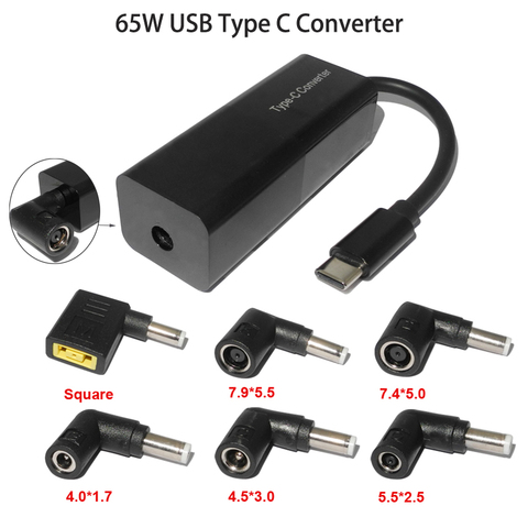 Adaptateur universel de téléphone portable, convertisseur 65W USB Type C, connecteur de chargeur de téléphone portable, connecteur 7.9x5.5, 7.4x5.0, 5.5x2.5mm, adaptateur USB Type C mm ► Photo 1/6