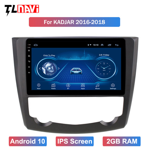 Autoradio Android 10, IPS, GPS, Wifi, lecteur multimédia HD, écran tactile, stéréo, unité centrale pour voiture Renault Kadjar (2016, 2017) ► Photo 1/6