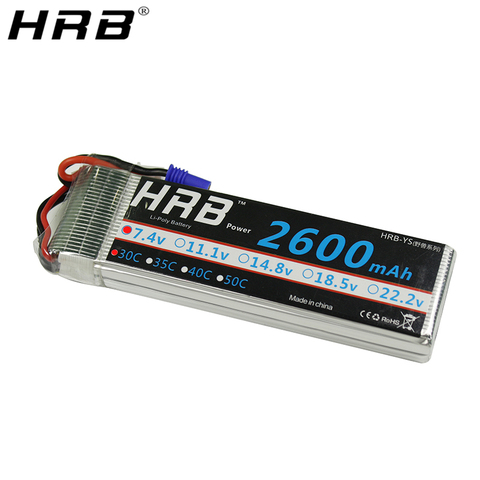 HRB-batterie Lipo 2S 7.4V 2600mah, EC2 XT60 Deans EC3 RC, pièces pour Drone Hubsan H501S quadrirotor FPV, voiture de course, camion, 30C ► Photo 1/6