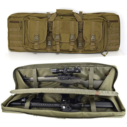 Tactique 36 47 pouces Double fusil sac Molle pochettes chasse pistolet sac à dos étui Airsoft extérieur militaire pistolet transporter Protection Pack ► Photo 1/6