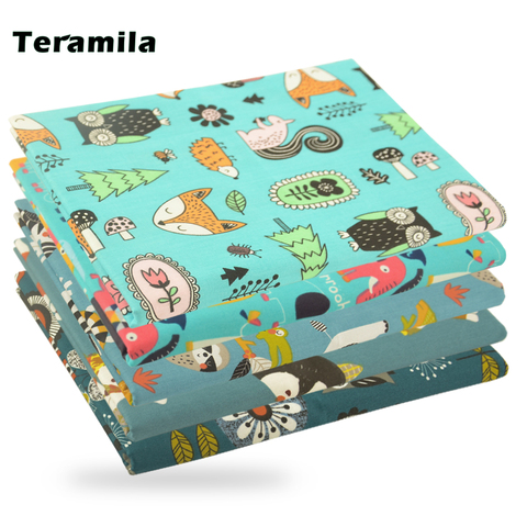 Teramila – tissu en coton à motifs d'animaux, éléphant, hibou, tissu de styliste, couette, Patchwork, Arts manuels pour couture, sacs à main ► Photo 1/6