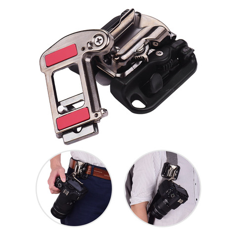 Support de ceinture pour appareil photo, Clip de taille, cintre avec plaque à dégagement rapide, vis de 1/4 pouces pour appareils photo reflex numériques Canon, Nikon, Sony et Olympus ► Photo 1/6