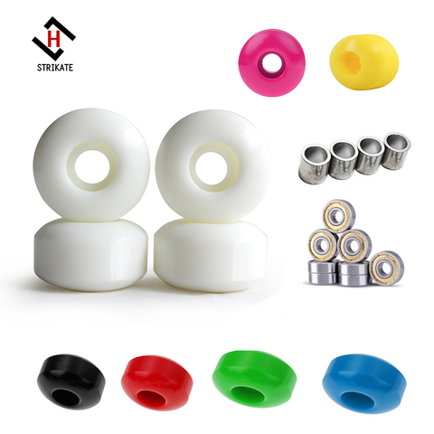 4 pièces Skateboard Longboard roues 52mm 92A route Skate Pro Action mouvement roues avec 8 pièces ABEC 11 argent joint portant 4 pièces entretoises ► Photo 1/6