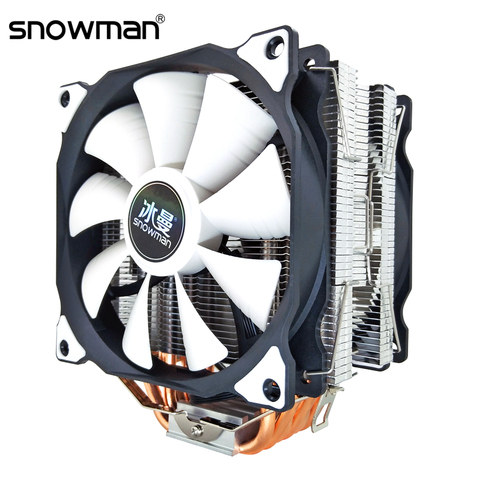 BONHOMME DE NEIGE REFROIDISSEUR DE PROCESSEUR 6 Caloducs 120mm 4 broches PWM RVB POUR Intel LGA 1200 1150 1151 1155 2011 AMD AM4 AM3 CPU Ventilateur DE REFROIDISSEMENT PC SILENCIEUX ► Photo 1/6