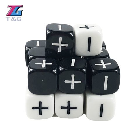 Fate Dice Opaque noir blanc 10 pièces 16mm pour accessoires de jeu de société ► Photo 1/6