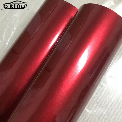 50x200CM Premium rouge métallisé brillant paillettes autocollant pour voiture enveloppe brillant bonbons vinyle Film avec bulle Air libre ► Photo 1/6