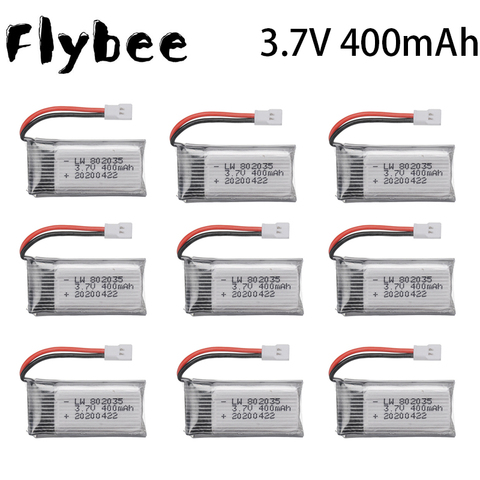 Batterie Lipo 3.7V 400mAh 35C pour Drone X4 H107 H31 KY101 E33C E33 U816A V252 H6C RC quadrirotor, 1 à 10 pièces de rechange ► Photo 1/6