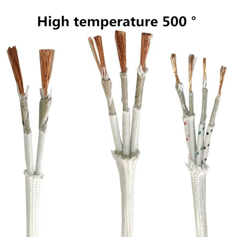 Câble tressé mica étanche à la chaleur, câble haute température 500 °, 2 cœurs 3 cœurs, fil tressé mica, 0.5mm, 0.75mm, 1.0mm, 1.5mm, 2.5mm, 4.0mm ► Photo 1/5