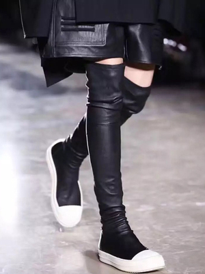 Bottes hautes à cuisses noires pour femmes, nouvelles chaussures au dessus des genoux, Sexy, collection automne-hiver 2022 ► Photo 1/6