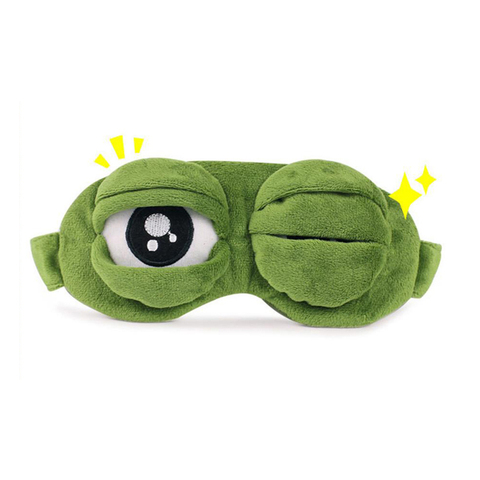 Enfants masque de sommeil mignon masque pour les yeux de sommeil couverture pour les yeux en peluche masque de sommeil 3D grenouille vert bandeau pour les yeux reste Eye patch yeux bandeau ► Photo 1/6