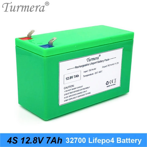 Turmera 12.8V 7Ah 32700 4S1P Lifepo4 batterie avec 4S 40A BMS équilibré pour bateau électrique et alimentation sans interruption 12V ► Photo 1/6