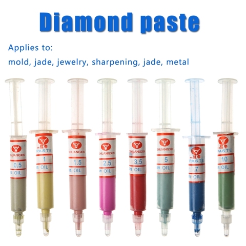 8 pièces diamant polissage rodage pâtes composé seringues ensemble 0.5-10 microns outils ► Photo 1/5