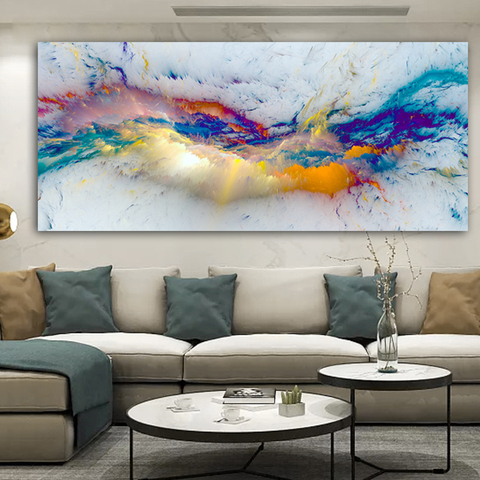 DDHH nuages colorés peinture à l'huile abstraite penser image murale indépendante pour salon toile Art moderne affiche et impression ► Photo 1/6