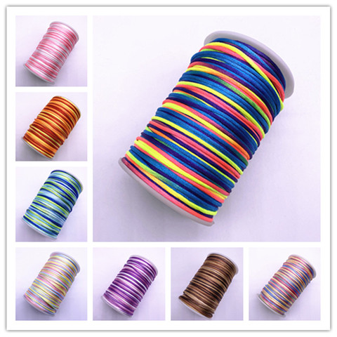 Cordon de ligne nœud chinois coloré, 5 mètres/lot, 2.0mm, en Satin de soie, en Nylon, pour bricolage, collier, Bracelets ► Photo 1/6