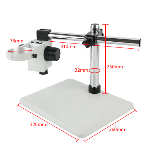 Grand support de support de travail de Table de Boom réglable + porte-anneau de 76mm + bras en métal multi-axes de 32mm pour le Microscope stéréo trinoculaire ► Photo 1/6