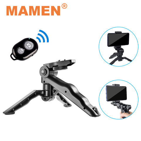 MAMEN – Mini trépied monopode pour téléphone et appareil photo, bâton à Selfie avec télécommande Bluetooth et support de téléphone pour téléphone GoPro DSLR ► Photo 1/6