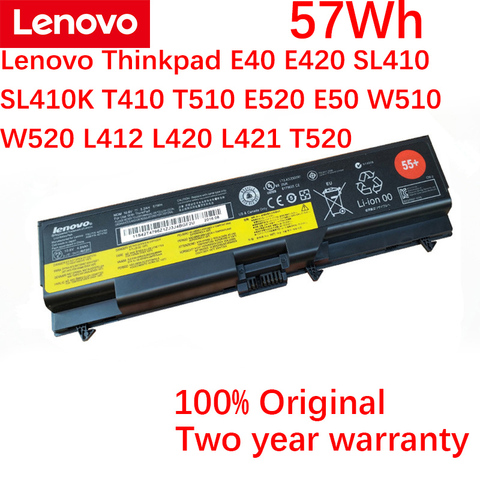 Lenovo – batterie pour ordinateur portable d'origine, Thinkpad T420 SL410 SL410K T410 T510 E520 E50 W510 W520 L412 L420 L421 T520 51J0499 ► Photo 1/6