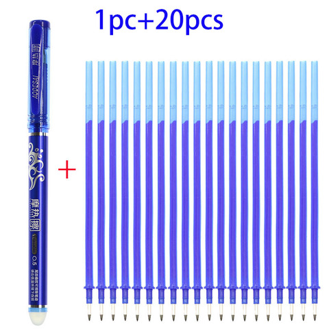 Stylo à bille magique à bille lavable, ensemble de stylos à encre bleue, 0.5mm, tige en caoutchouc lavable, papeterie pour école et bureau ► Photo 1/6