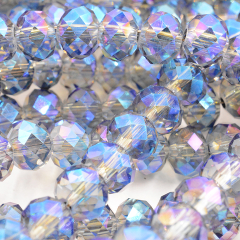 2022 clair bleu-lumière 4mm 6mm 8mm autriche perles de cristal Rondelle perles entretoise en vrac perle pour bijoux à bricoler soi-même faire U Pick couleurs ► Photo 1/6